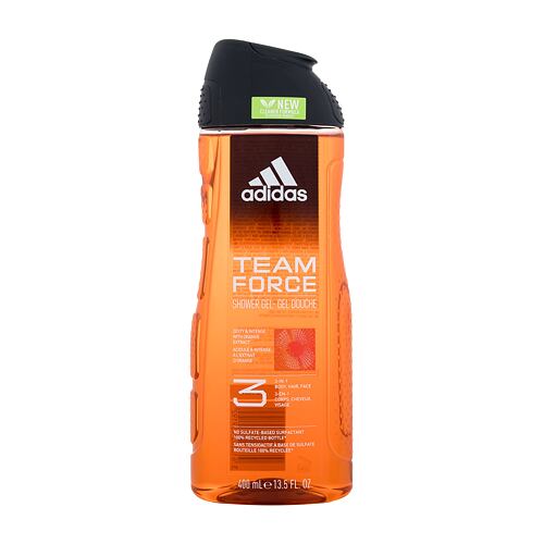 Sprchový gel Adidas Team Force Shower Gel 3-In-1 New Cleaner Formula 400 ml poškozený flakon
