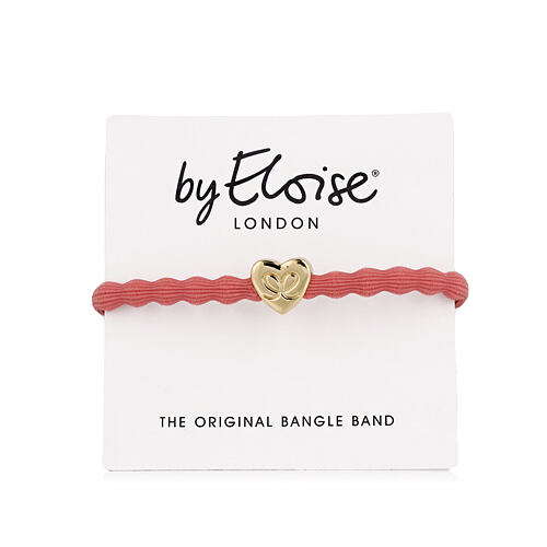 Gumička na vlasy By Eloise London Gold Heart Coral 1 ks