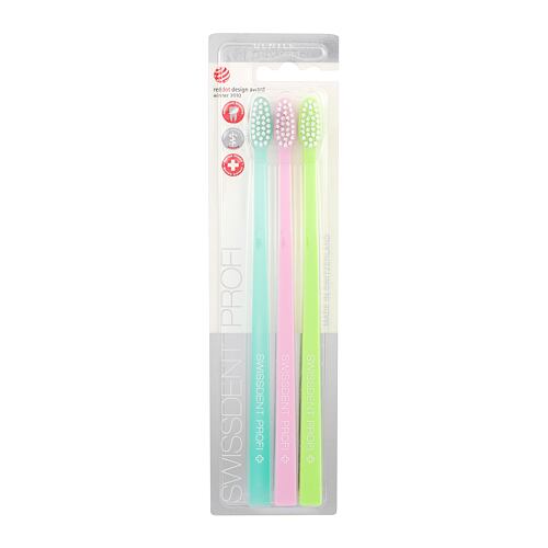 Klasický zubní kartáček Swissdent Profi Gentle Trio 3 ks Seagreen, Light Pink, Light Green