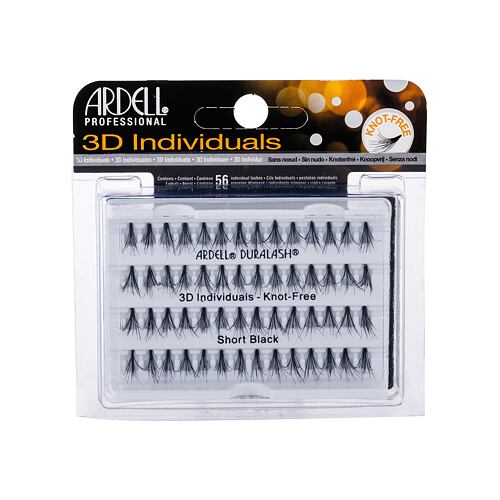 Umělé řasy Ardell 3D Individuals Duralash Knot-Free 56 ks Short Black