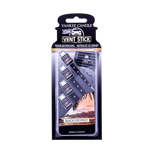 Vůně do auta Yankee Candle Black Coconut Vent Stick 4 ks