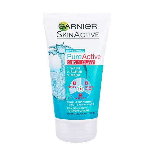 Čisticí gel Garnier Pure Active 3 in1 Clay 150 ml