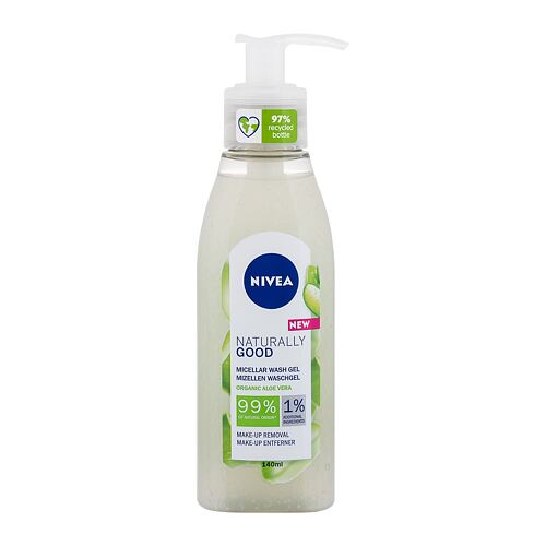 Čisticí gel Nivea Naturally Good Micellar Wash Organic Aloe Vera 140 ml