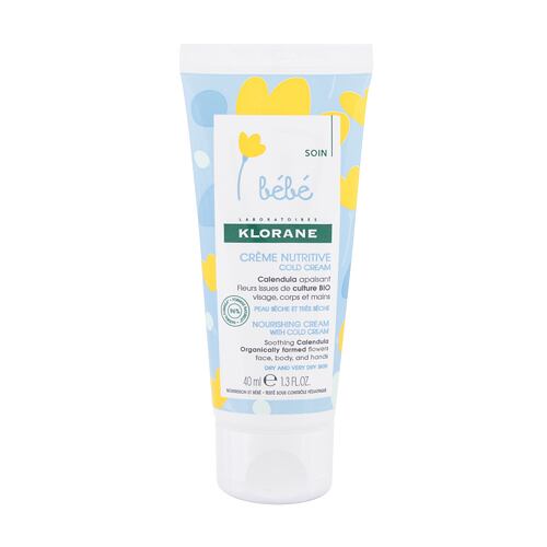 Tělový krém Klorane Baby Calendula With Cold Cream 40 ml poškozená krabička