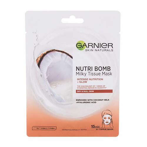 Pleťová maska Garnier Skin Naturals Nutri Bomb Coconut + Hyaluronic Acid 1 ks