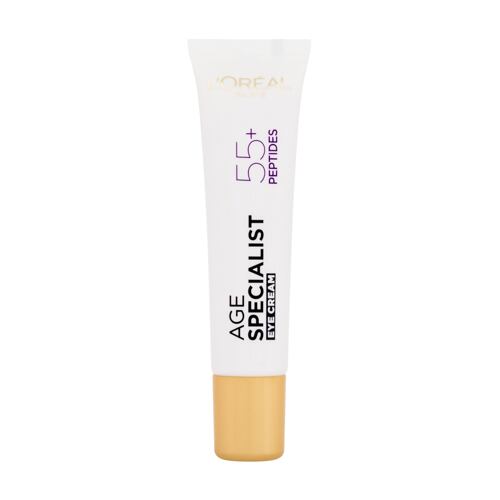 Oční krém L'Oréal Paris Age Specialist 55+ Peptides & Caffeine Eye Cream 15 ml poškozená krabička