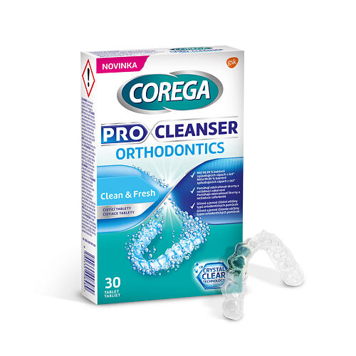 Čisticí tablety a roztoky Corega Pro Cleanser Orthodontic Tabs 30 ks