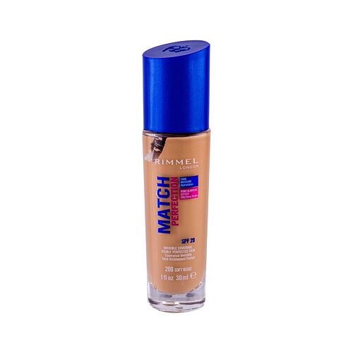 Make-up Rimmel London Match Perfection SPF20 30 ml 200 Soft Beige poškozený flakon