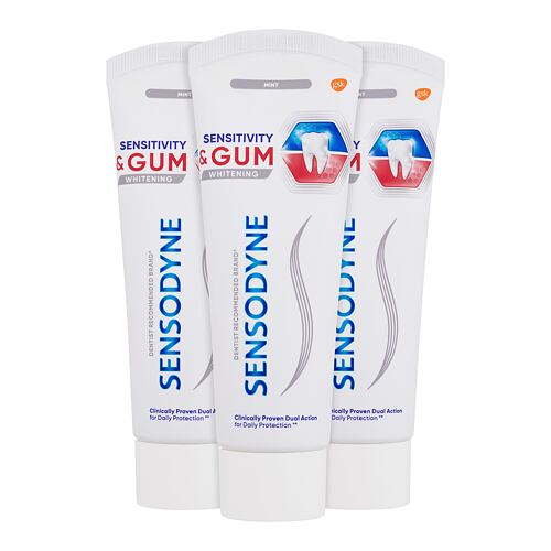 Zubní pasta Sensodyne Sensitivity & Gum Whitening Trio 3x75 ml poškozená krabička