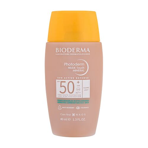 Opalovací přípravek na obličej BIODERMA Photoderm Nude Touch Mineral SPF50+ 40 ml Light poškozená krabička