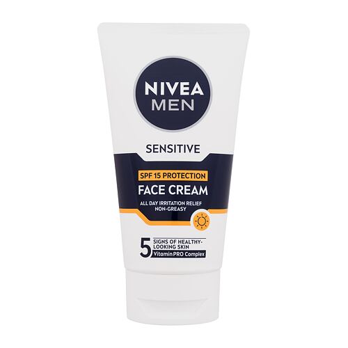 Denní pleťový krém Nivea Men Sensitive Face Cream SPF15 75 ml