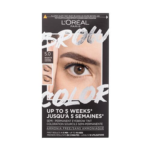Barva na obočí L'Oréal Paris Brow Color Semi-Permanent Eyebrow Tint 1 ks 5.0 Brunette poškozená krabička