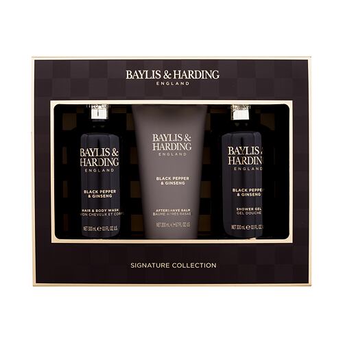 Sprchový gel Baylis & Harding For Him Black Pepper & Ginseng Signature Collection 300 ml poškozená krabička Kazeta