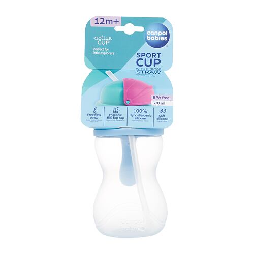 Hrneček Canpol babies Active Cup Sport Cup With Flip-Top Straw Blue 370 ml