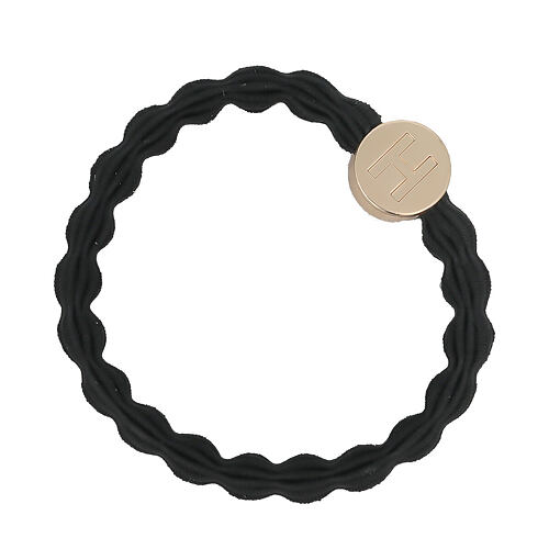 Gumička na vlasy By Eloise London Letter Charms Gold H 1 ks Black