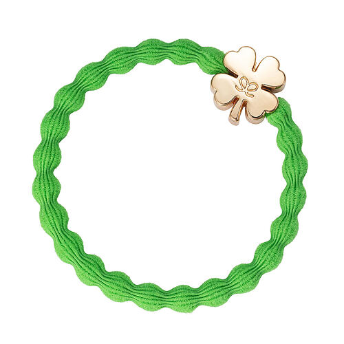Gumička na vlasy By Eloise London Gold Clover Leaf Apple Green 1 ks Apple Green