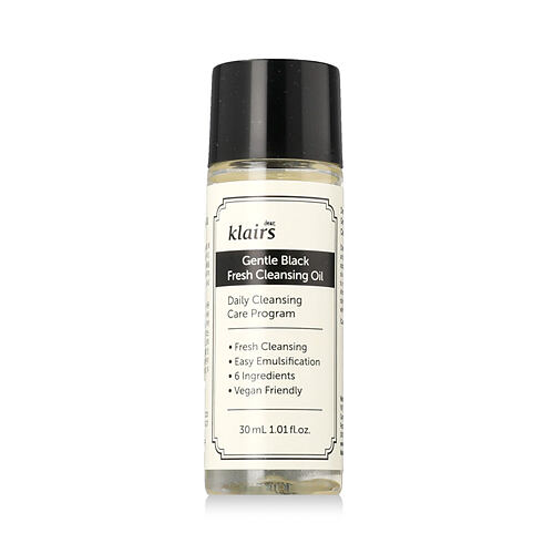 Odličovač tváře Dear, Klairs Gentle Black Fresh Cleansing Oil 30 ml