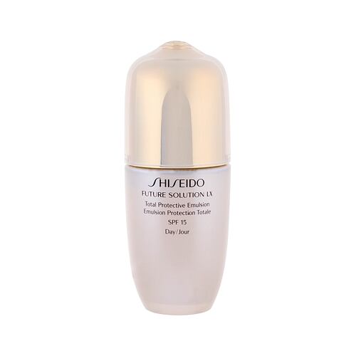 Pleťový gel Shiseido Future Solution LX Total Protective Emulsion SPF15 75 ml poškozená krabička