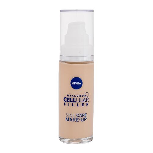 Denní pleťový krém Nivea Hyaluron Cellular Filler 3in1 Care & Color 30 ml 01 Light poškozená krabička
