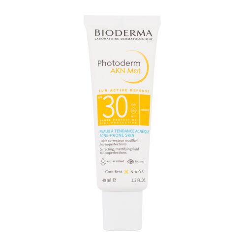 Denní pleťový krém BIODERMA Photoderm AKN Matifying Fluid SPF30 40 ml poškozená krabička