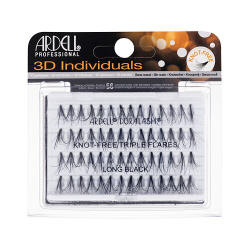 Umělé řasy Ardell 3D Individuals Duralash Knot-Free 56 ks Long Black