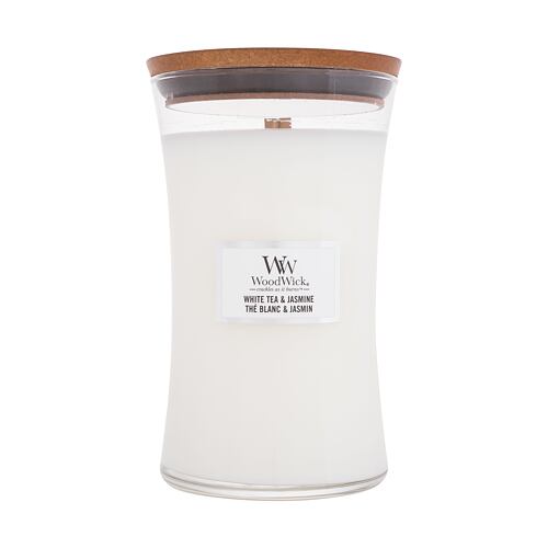 Vonná svíčka WoodWick White Tea & Jasmine 610 g poškozený obal