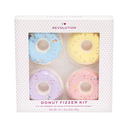 Bomba do koupele I Heart Revolution Donut Kit 40 g Blueberry poškozená krabička Kazeta