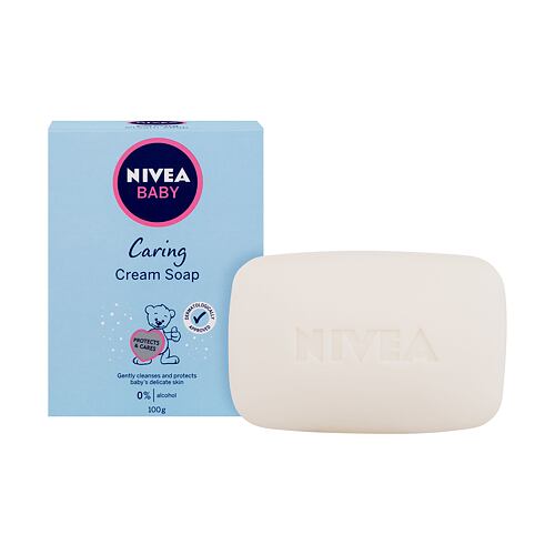 Tuhé mýdlo Nivea Baby Caring Cream Soap 100 g poškozená krabička