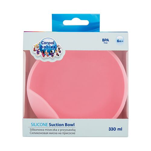 Nádobí Canpol babies Silicone Suction Bowl Pink 330 ml