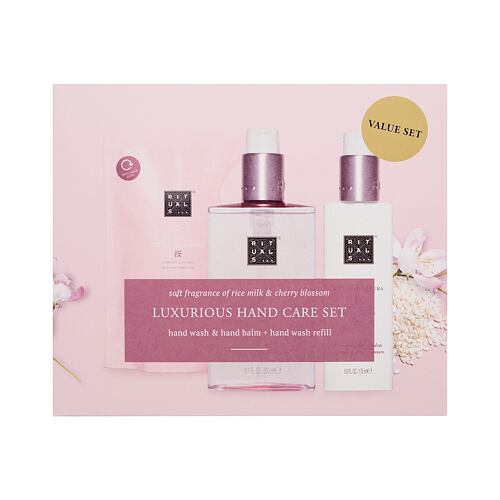 Tekuté mýdlo Rituals The Ritual Of Sakura Luxurious Hand Care Set 300 ml poškozená krabička Kazeta