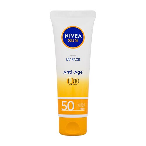 Opalovací přípravek na obličej Nivea Sun UV Face Q10 Anti-Age SPF50 50 ml poškozená krabička