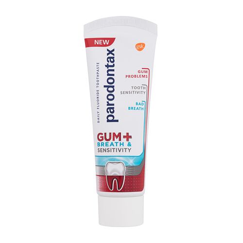Zubní pasta Parodontax Gum+ Breath & Sensitivity 75 ml poškozená krabička