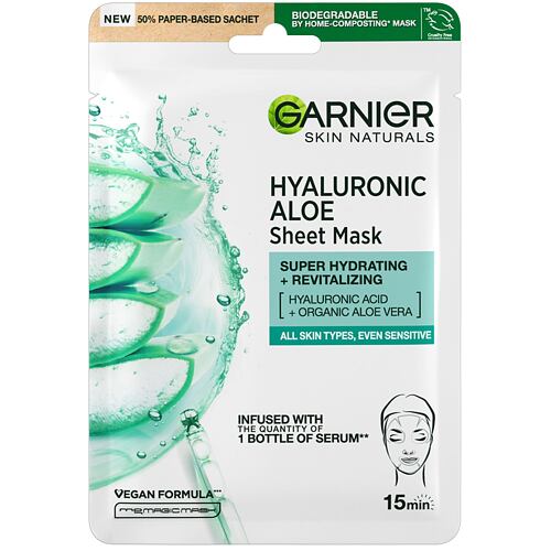 Pleťová maska Garnier Skin Naturals Hyaluronic Aloe Serum Tissue Mask 1 ks