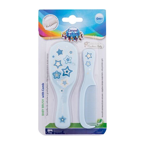 Hřeben na vlasy Canpol babies Newborn Baby Baby Brush With Comb Stars 1 ks poškozený obal