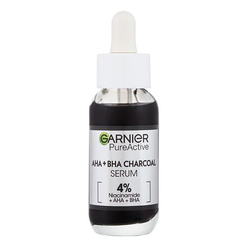 Pleťové sérum Garnier Pure Active AHA + BHA Charcoal Serum 30 ml poškozená krabička