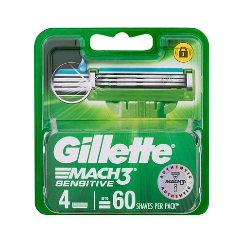 Náhradní břit Gillette Mach3 Sensitive 4 ks poškozená krabička