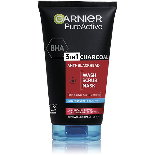 Pleťová maska Garnier Pure Active 3in1 Charcoal 150 ml
