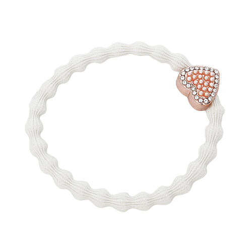 Gumička na vlasy By Eloise London Rose Gold Bling Heart Cream 1 ks Cream