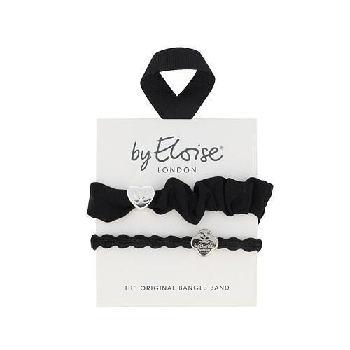 Gumička na vlasy By Eloise London Bangle Set Silver & Black 1 ks