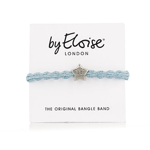 Gumička na vlasy By Eloise London Metallic Silver Star 1 ks Light Blue