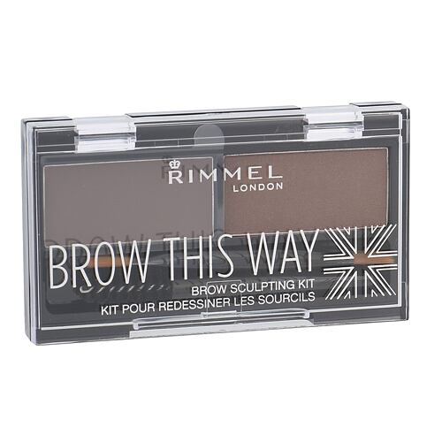 Set a paletka na obočí Rimmel London Brow This Way 2,4 g 002 Medium Brown
