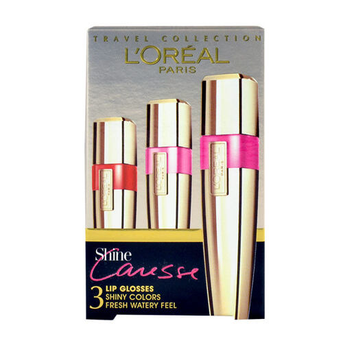 Lesk na rty L'Oréal Paris Shine Caresse 6 ml 300+102+400 poškozená krabička Kazeta