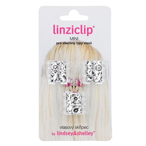 Skřipec na vlasy Linziclip Mini 3 ks Silver Metallic Floral
