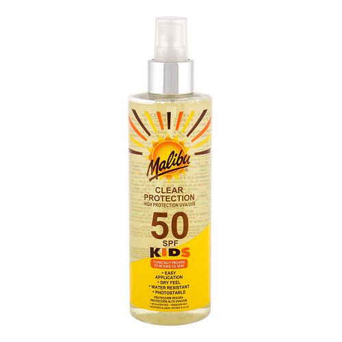 Opalovací přípravek na tělo Malibu Kids Clear Protection SPF50 250 ml poškozená krabička