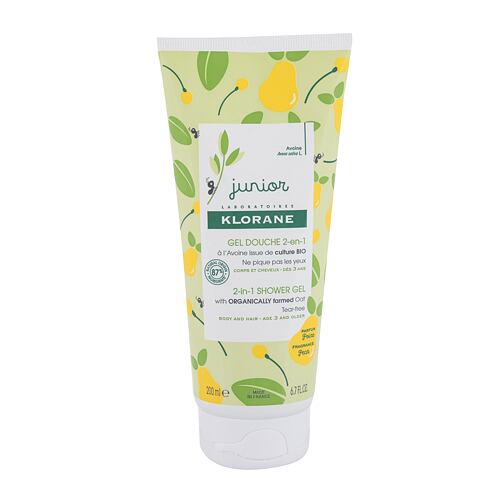 Sprchový gel Klorane Junior Pear 2-in-1 200 ml