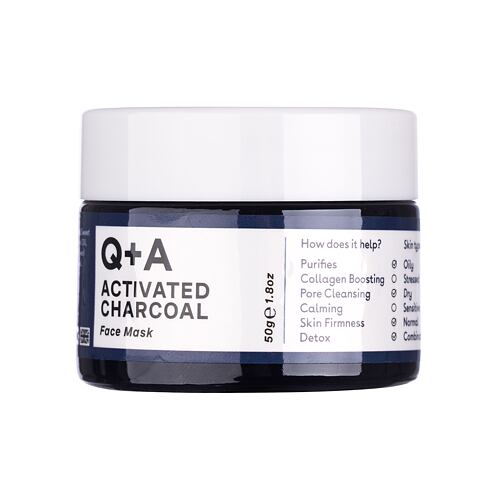 Pleťová maska Q+A Activated Charcoal 50 g
