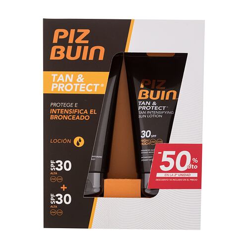 Opalovací přípravek na tělo PIZ BUIN Tan & Protect Tan Intensifying Sun Lotion SPF30 SET 150 ml poškozená krabička Kazeta