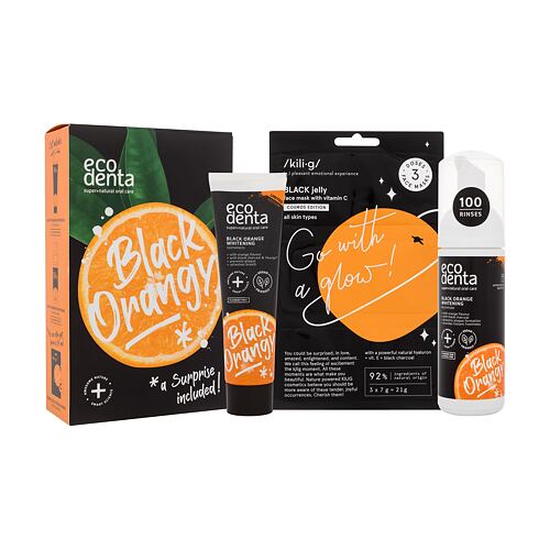 Zubní pasta Ecodenta Toothpaste Black Orange Whitening 100 ml poškozená krabička Kazeta