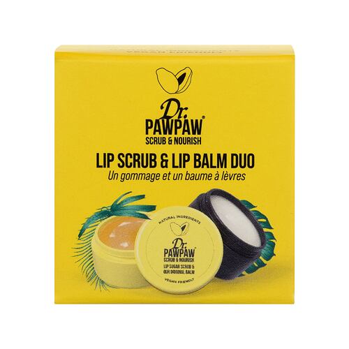 Balzám na rty Dr. PAWPAW Scrub & Nourish Lip Scrub & Lip Balm Duo 16 g