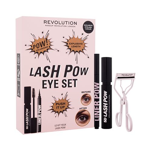 Řasenka Makeup Revolution London Lash Pow Eye Set 12,2 ml Super Black poškozená krabička Kazeta